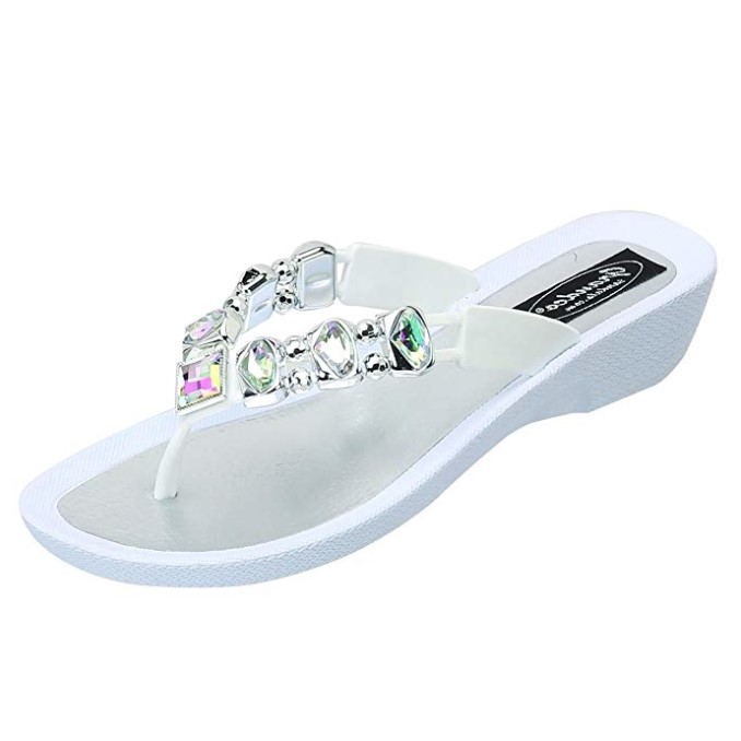 Grandco Deluxe Sandals, White, Size 09 | eLiving Essentials Quality ...